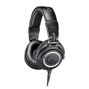 오디오 테크니카 ATH-M50X 호평, 블랙, 케이블 프로페셔널 스튜디오 비평가들의 등급, 탈착식 포함 모니터 헤드폰, Black One-Size