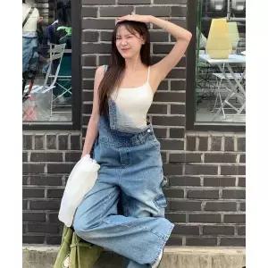 CARGOBROS FOR WOMAN 데님 카고 오버롤 팬츠 중청 CBW25S5801 3402881