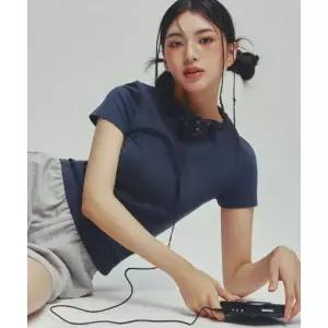[백화점상품] 1993STUDIO 스튜디오 W 코튼 모달 클린 티셔츠_차콜