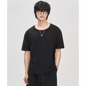 PRAIRIE U넥 슬라브 반팔 티셔츠 (BLACK)