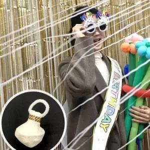 [알티피아]생일 파티 축포 줄폭죽 화이트 플라워종이폭죽 폭죽