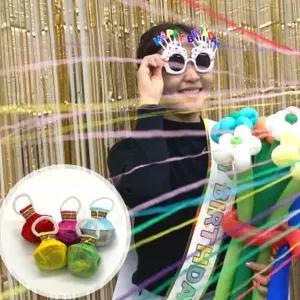 [알티피아]생일 파티 축포 줄폭죽 컬러 폭죽 플라워종이폭죽