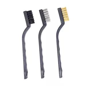 청소 및 녹 제거용 3Pcs 미니 와이어 브러시 세트 스테인리스 스틸/나일론/브라스 7인치 산업용