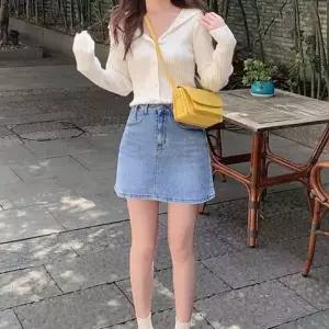 [하프클럽/]여성 크롭 후드 가디건 간절기 골지 니트 집업 긴팔 데일리룩 루