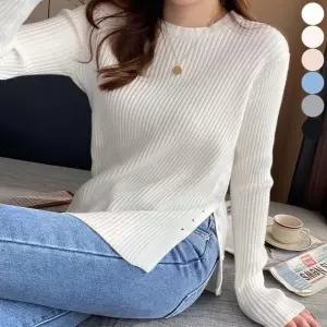 [하프클럽/]여리여리 긴팔 브이넥 슬림핏 단추 여성 골지 니트 가디건 봄 가