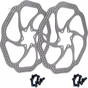 로드 바이크 산악 자전거 MTB BMX(스테인리스 스틸 2개)에 적합한 6볼트 로터가 장착된 160mm 브레이크