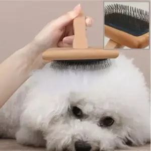 [반려] 강아지 우드 슬리커 1P 엉킨 털관리 빗질 그루밍 미용 비숑빗 이중모슬리커