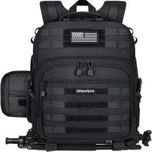 MOSISO 카메라 백팩 DSLR/SLR/미러리스 전술 케이스 캐논/니콘/소니와 호환되는 노트북 수납공간 블랙