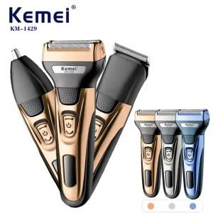 Kemei 수염 면도기 전문 코 헤어 트리머 망 얼굴 3 In 1 커팅 머신 KM-1429