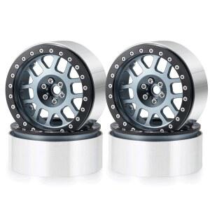 RCLIONs 4PCS 알루미늄 2.6인치 비드락 휠 림 업그레이드, 블랙 맘바 1/10번째 몬스터 트럭 액세서리 부품(티타늄 색상) 출시