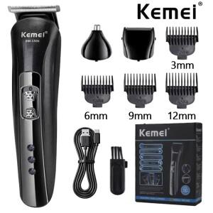 Kemei KM-1506 3 in 1 전기 면도기 USB 헤어 트리머 코