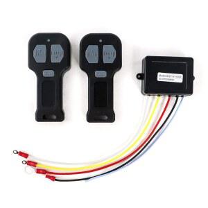 QWORK 12V 자동차 무선 윈치 전기 리모컨, 트럭, ATV 및 SUV 시스템용 듀얼 수동 매칭 송신기 키트가 포함된 2팩 유니버설 미니 5 와이어 컨트롤