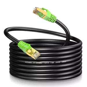 Cat8 이더넷 케이블 200피트 원형 S/FTP 차폐 헤비 듀티 고속 인터넷 40Gbps 2000MHz 실외 및 실내 LAN