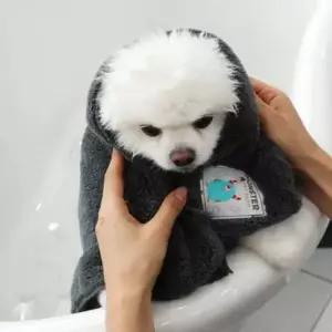 [반려] 강아지 몬스터 펫타올 그레이 소형 1P 고양이 수건 강아지펫타올