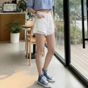 [텐바이텐][홍은]우먼즈 혜쉬턴 가볍게쓰는 찢청 데님 커팅 감각적 일상룩 캐주