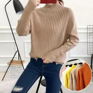 [하프클럽/]언밸런스 밑단 트임 반목 니트 티셔츠 긴팔 데일리 룩 레이어드