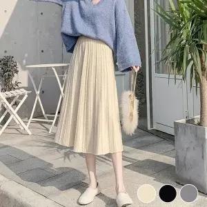 [하프클럽/]롱스커트 A라인 예쁜 꽈배기 밴딩 스커트