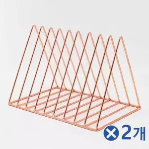 친절한탄씨 TBZ 유니크 삼각프레임 책꽂이 로즈골드x2개 서류정리 책꽂이정리함 수납책장 수납책꽂이
