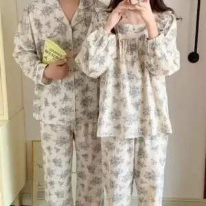 긴팔잠옷 남녀공용 순면 긴팔 봄 간절기 파자마 잠옷세트 커플잠옷 신혼부부커플잠옷