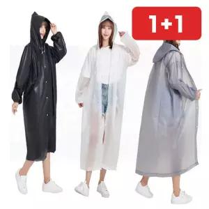 다회용 우비 EVA 레인코트 캠핑 등산 성인 배달 판초 아웃도어  1+1
