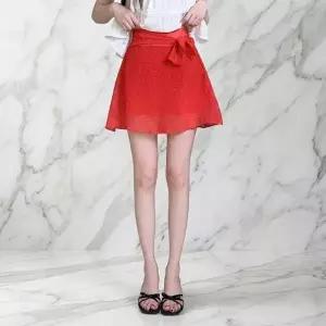 KHK1D5C여성용 봄가을 일상 플라워 쉬폰 랩 미니 스커트