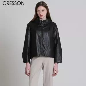 [크레송(CRESSON)] 프리미엄 고퀄러티 인조가죽 후드 점퍼 (택가격: 158000원)