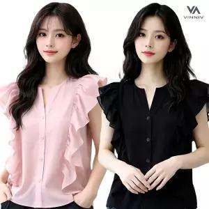 [비니브] 브리아 민소매 블라우스2종