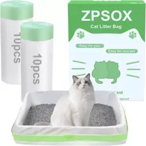 20 카운트 36인치 x 18인치 고양이 쓰레기통 라이너 가방 xl 대형 롤 드로스트링 2개 두꺼운 헤비 듀티