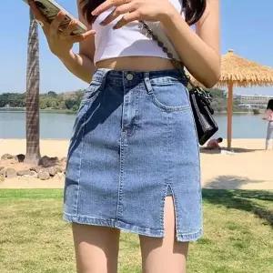 여름 바캉스 룩 휴가 미우 미니 데님 숏 스 청스커트