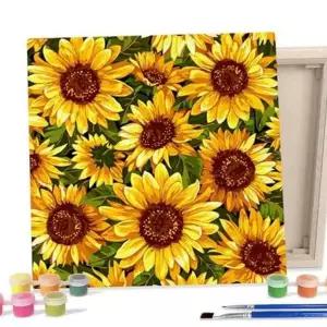 초보자 diy 그림 그리기 해바라기 캔버스 그림 그리기 명화 유화