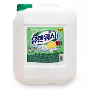 유한워시 주방세제 대용량 말통 12kg 1개 산뜻한 레몬향