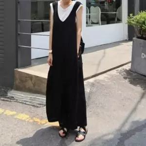 넉넉한 핏 아무 소프트 원단 여성 레이어드 브이넥