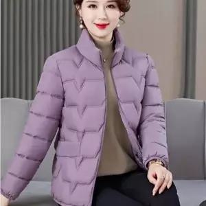여성 겨울 방한 캐주얼 경량 패딩 점퍼 자 중년 자켓
