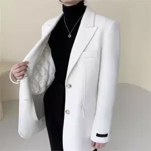 탈부착 슬림핏 누빔 안감 투버튼 핸드메이드 하프 코트 (6321820A)