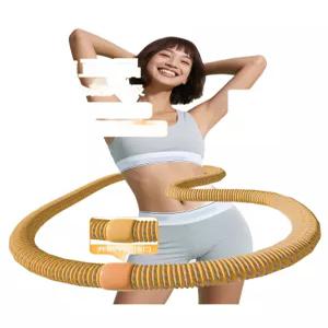칼로리 소모 슬림핏 휴대용 허리운동 훌라후프 접이식 웨이트 옐로우