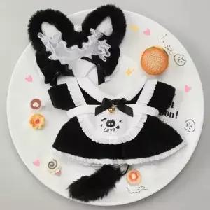 고양이 꼬리 0cm 면 인형 옷 리본 스커트 메이드 드레스 패션 미니 플러시 액세서리