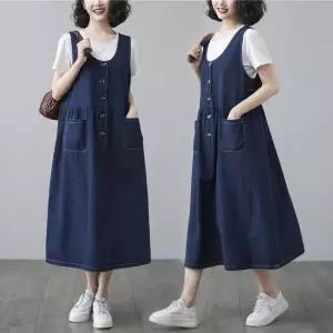 캐주얼 조끼형원피스 청원피스 하객룩 원피스 데일리룩
