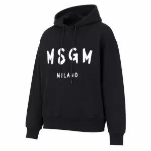 MSGM 브러쉬드 로고 후드 티셔츠 2000MDM515 300001 99)