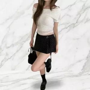 신상오픈런 여성 여름 패션 꽃무늬 레이스 오프숄더 반팔 티셔츠