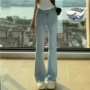 빈티지 하이웨스트 세미부츠컷 연청 데님 팬츠 여성청바지 여성데님팬츠 데님바지