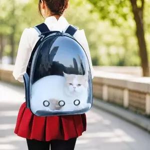 ( )반려동물 클리어 공간활용 이동장 고양이 강아지 캐리어 배낭 3tcm