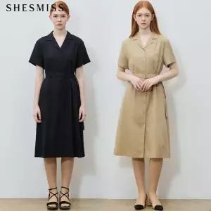 [쉬즈미스(SHESMISS)] 소피아 썸머 롤업 벨티드 원피스 (택가격: 328000원)