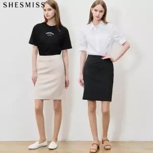 [쉬즈미스(SHESMISS)] 커리어우먼 솔리드 미니 스커트 (택가격: 138000원)