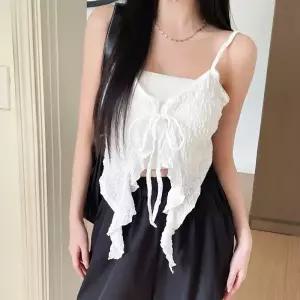 여자 링클 리본 포인트 여름 데일리 뷔스티에 블라우스