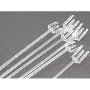룰링 100pcs 플라스틱 플로럴, 기프트 카드, 플레이스 사진, 결혼식, 생일 파티, 이벤트, 장식 31cm / 12인치의 투명 포크 모양 헤드 카드 홀더 선택