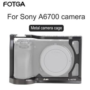 FOTGA 핸드 헬드 카메라 케이지 키트 Sony A6700 용 보호 1/4 ''Arca 삼각대 퀵 릴리스 플레이트 나사 구멍