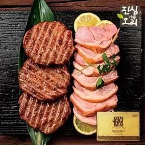 [진심가득오리]선물세트 진심6호(훈제슬라이스300gx6팩,훈제슬라이스600gx3팩, 떡갈비