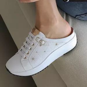 [백화점 정품] 원더슈즈 천연소가죽 세바스차느 블로퍼스니커즈 5.5CM P-S149