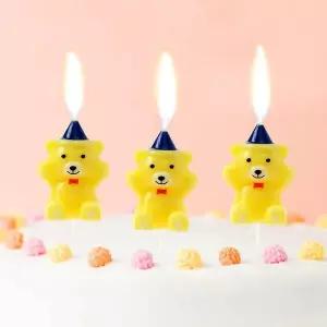 PL 스마트 생일초 해피니스 만세곰 생일초 3개입 x 2세트(옐로우) No36