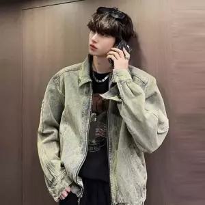 [하프클럽/]루즈핏 밑단 스트링 청자켓 빈티지 워싱 데님 점퍼 오버핏 간절